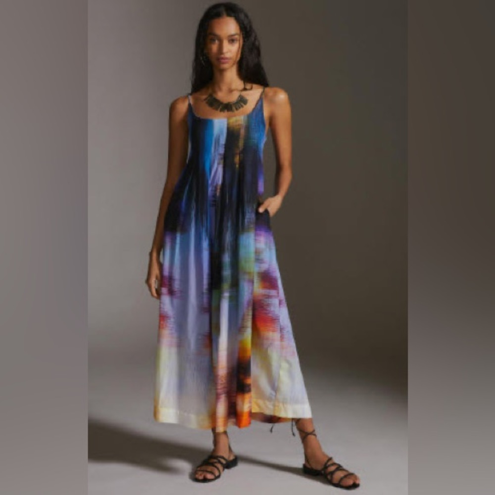 NWT Anthropologie Nikki Pleated Maxi Dress - Size Medium